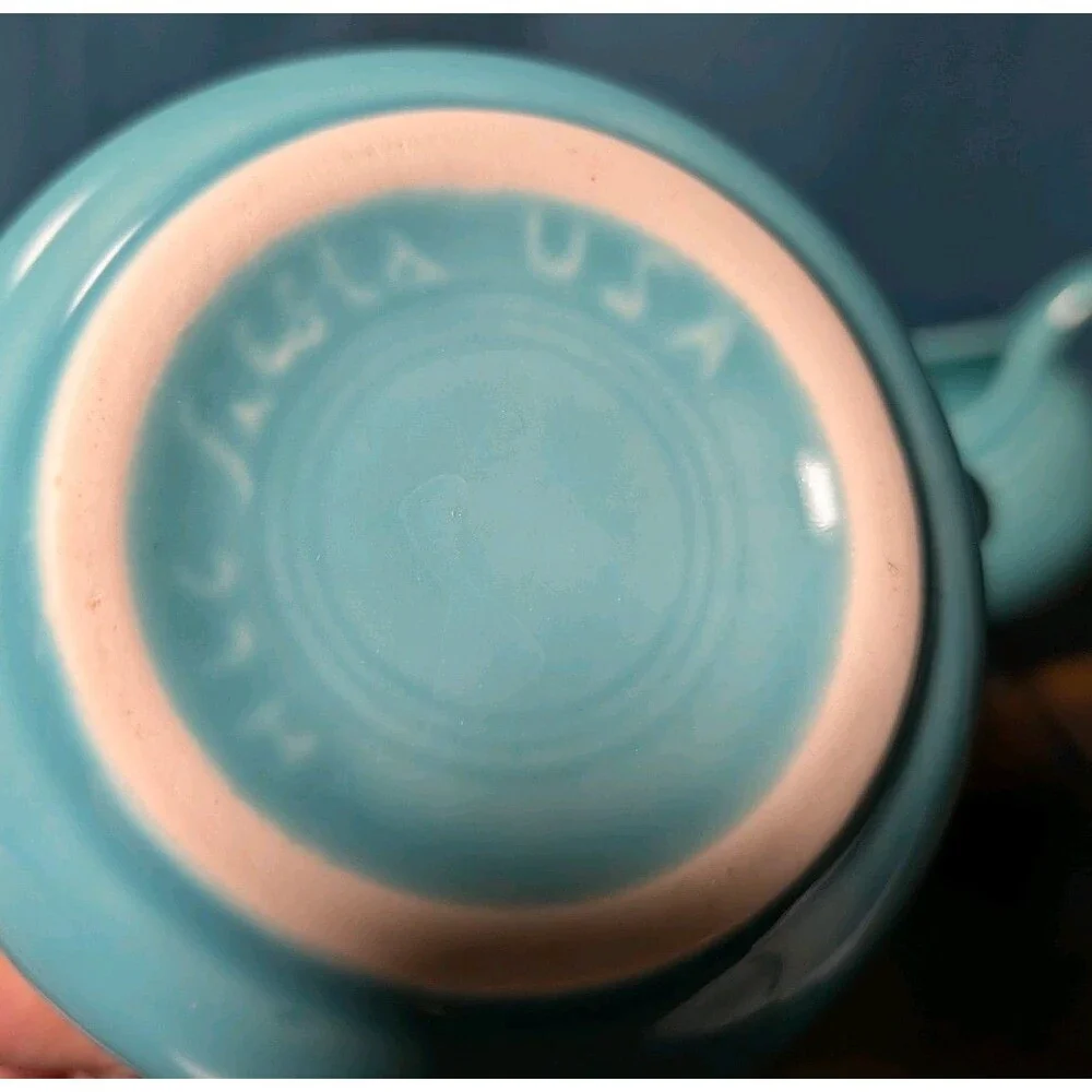 Vtg My First Fiesta Tea Set Teal Creamer Sugar Lid Fiestaware HLC Homer Laughlin